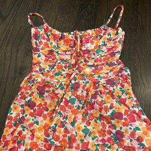 Colorful flowery dress!